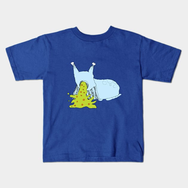 A BLUE VOMIT SLUG (CUTOUT) Kids T-Shirt by CliffordHayes